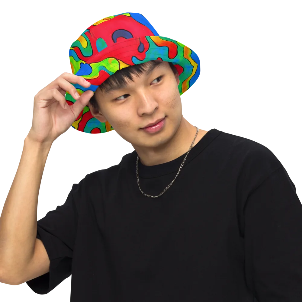 Splash of Joy on Reversible Bucket Hat — Front Inside