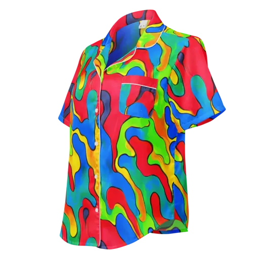 Splash of Joy on a Women's Short Sleeve Pajama Top