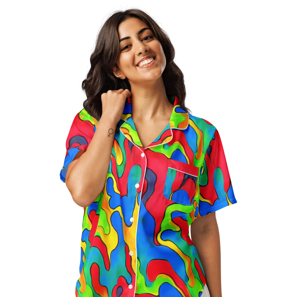 Splash of Joy on Women's Short Sleeve Pajama Top — Front