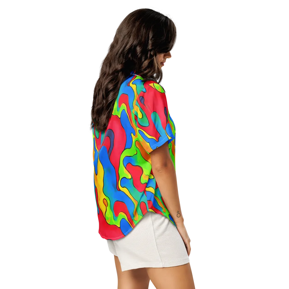 Splash of Joy on Women's Short Sleeve Pajama Top — Right Back