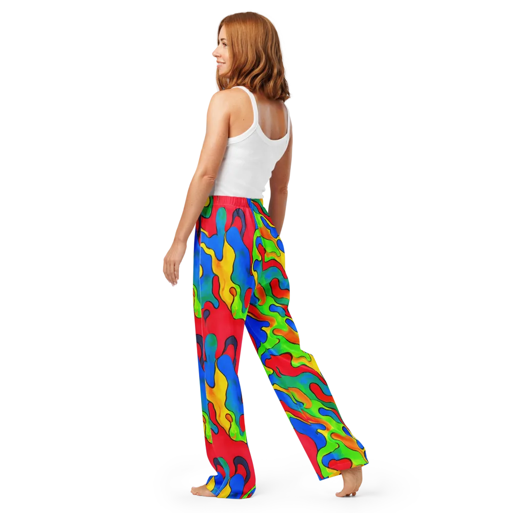Splash of Joy on Women's Pajama Pants — Back