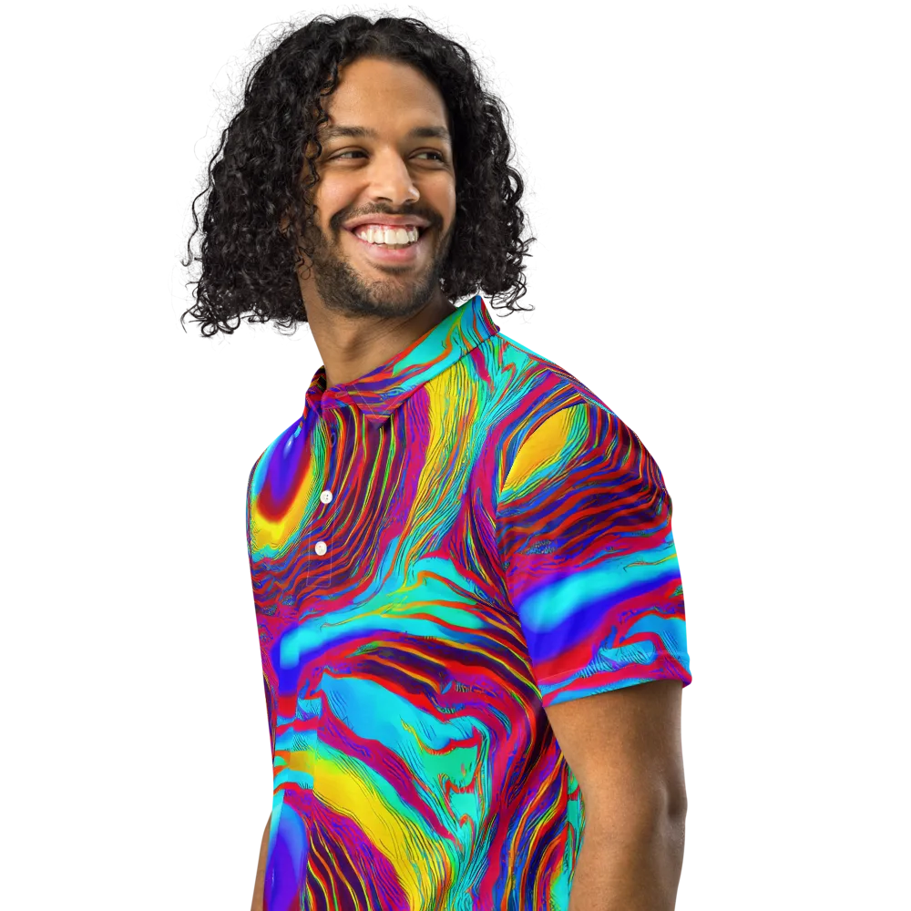 Kapoor Vortex on Men's Slim Fit Polo Shirt — Left Front