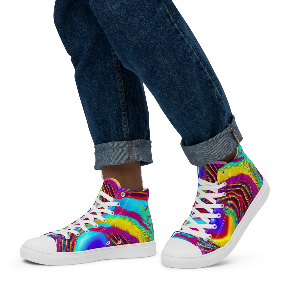 Kapoor Vortex on Men's High Top Canvas Shoes — Left