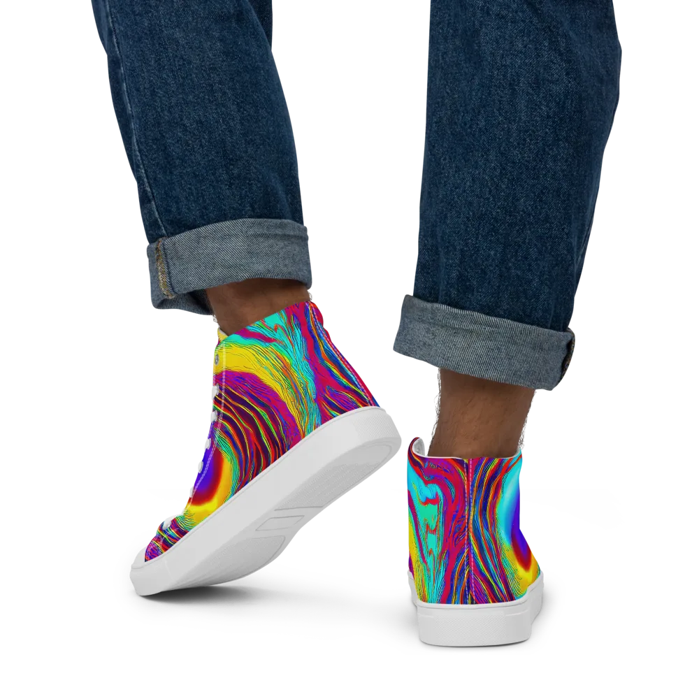 Kapoor Vortex on Men's High Top Canvas Shoes — Back