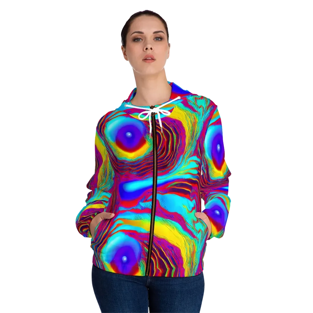 Kapoor Vortex on Women's Full-Zip Hoodie — Front On Person