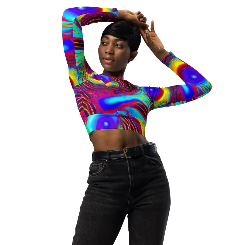 Kapoor Vortex on Long Sleeve Crop Top — Front