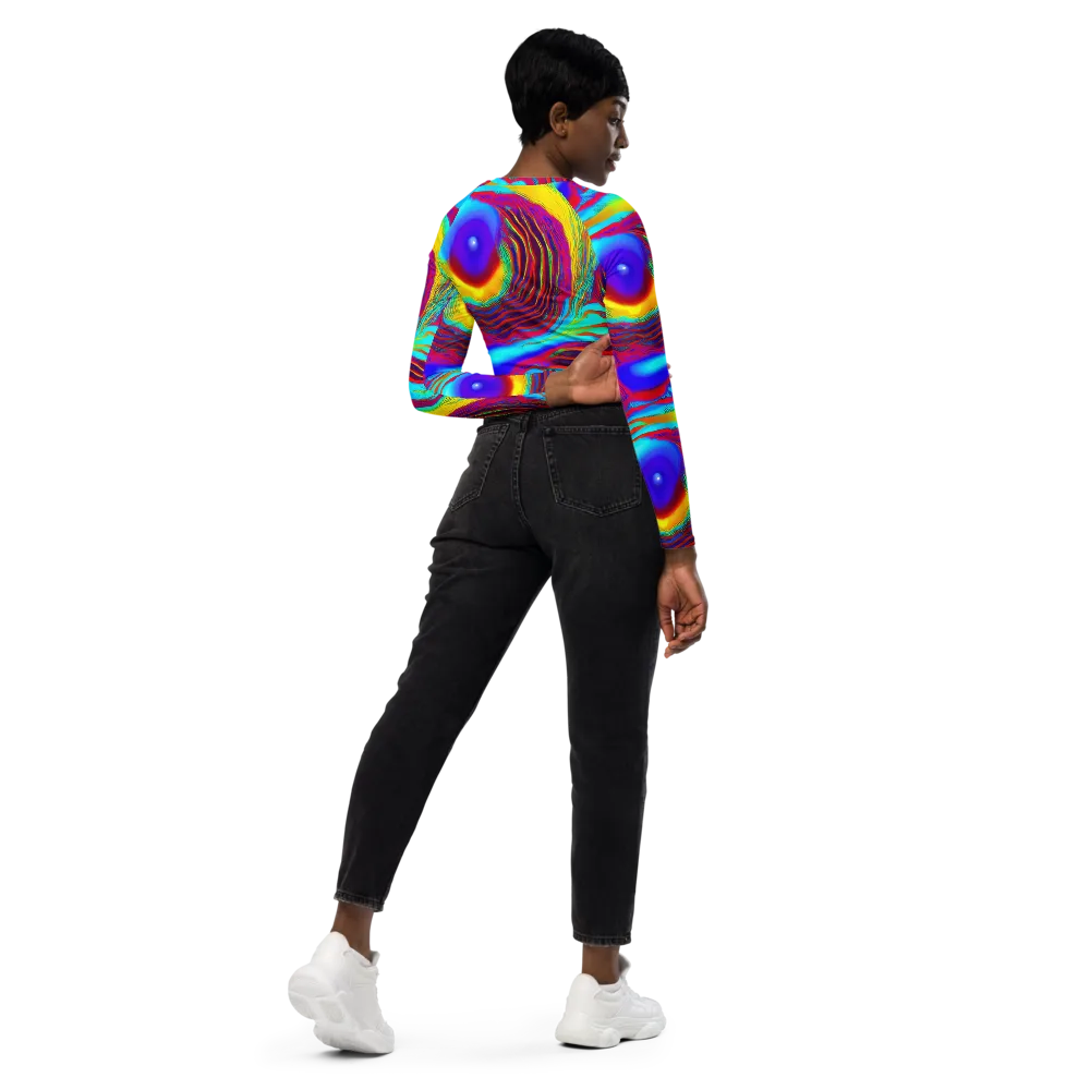 Kapoor Vortex on Long Sleeve Crop Top — Right Back