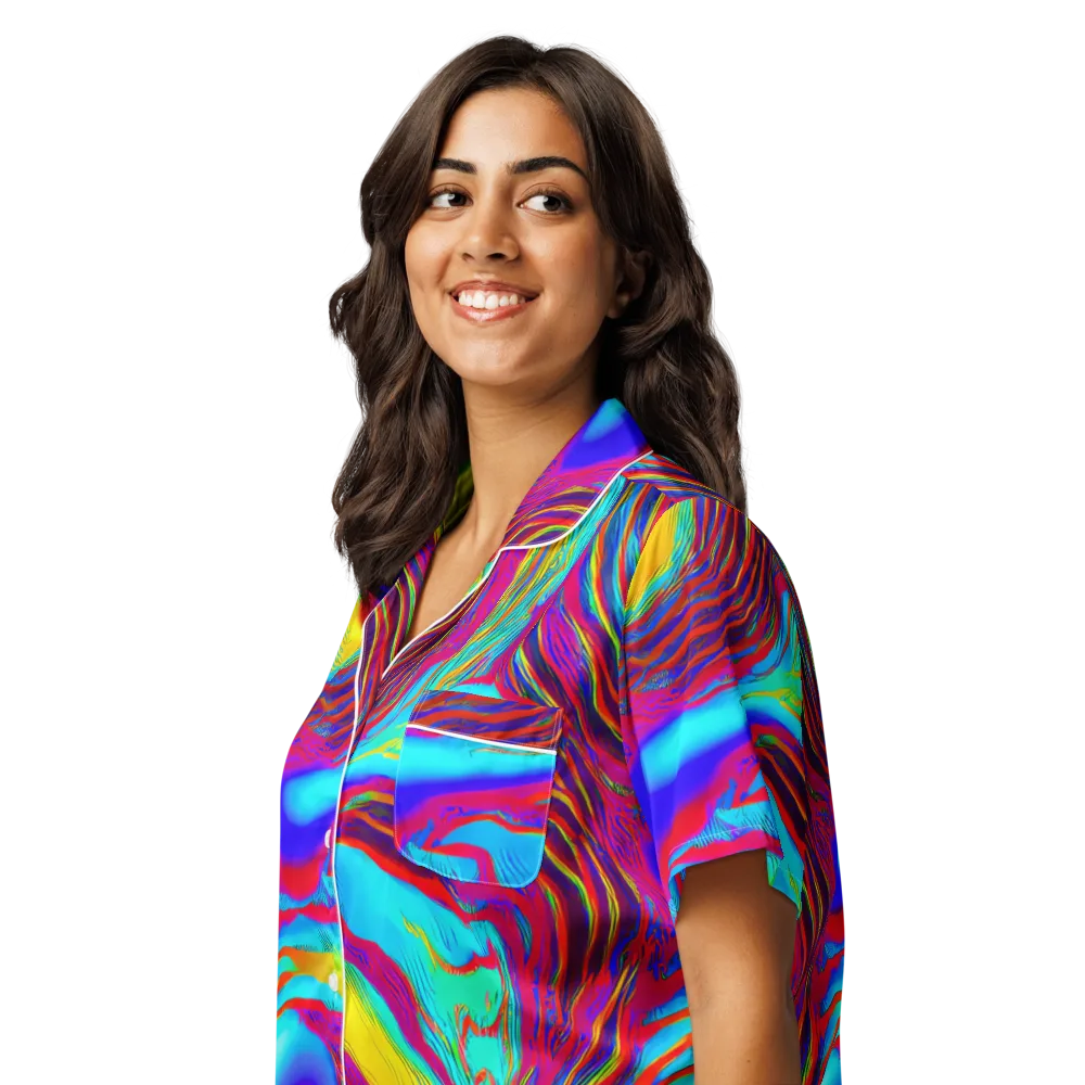Kapoor Vortex on Women's Short Sleeve Pajama Top — Left Front