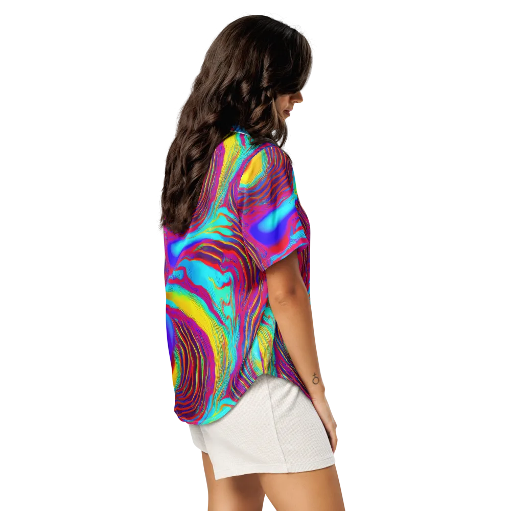 Kapoor Vortex on Women's Short Sleeve Pajama Top — Right Back