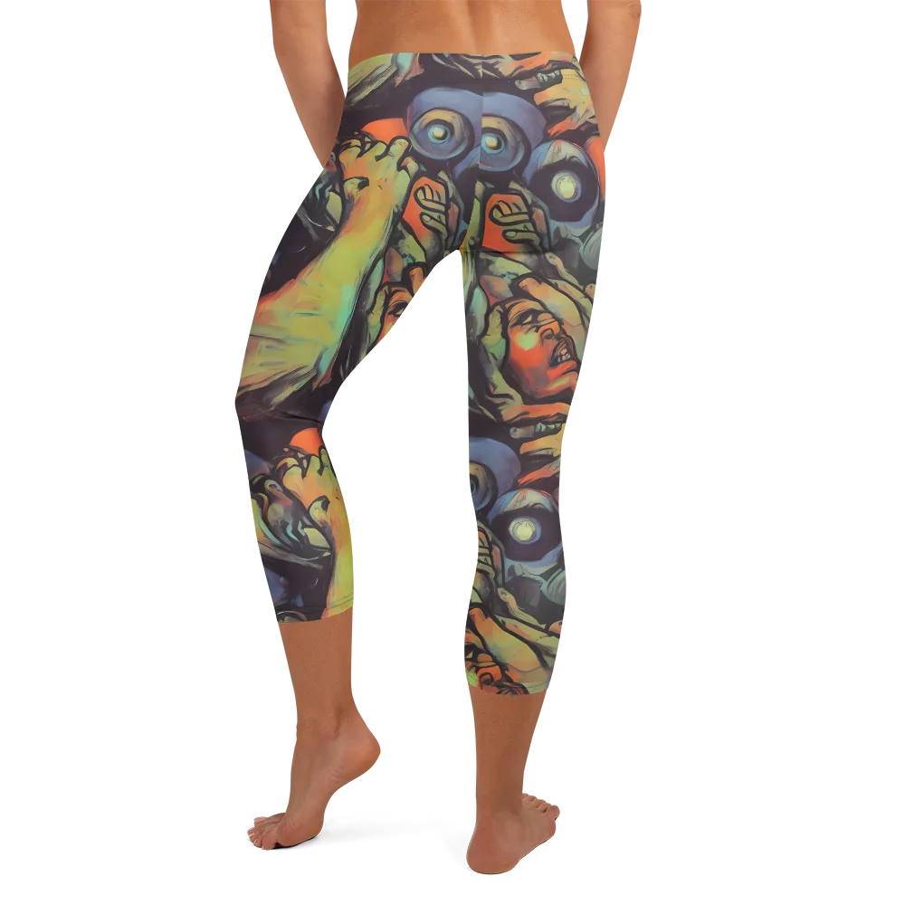Cosmic Scream on Capri Leggings — Back
