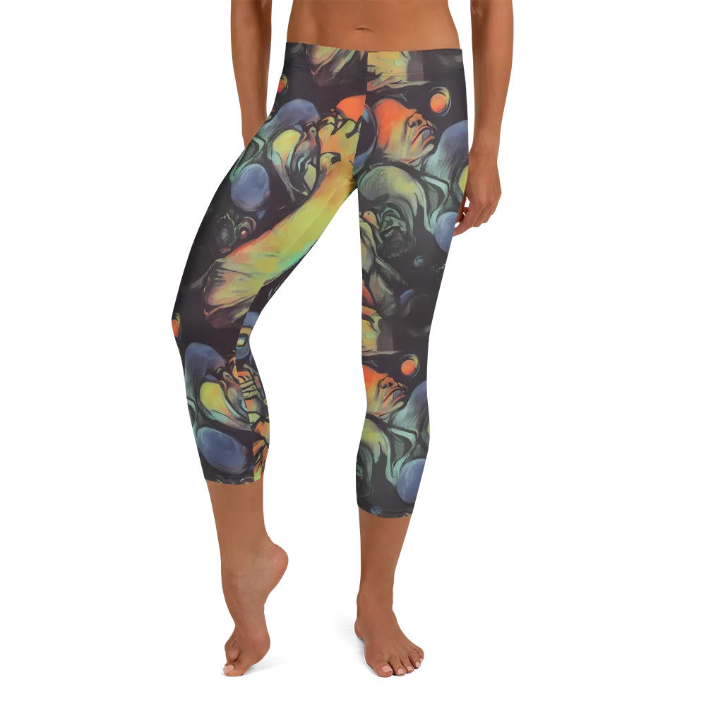 Cosmic Scream on Capri Leggings — Front