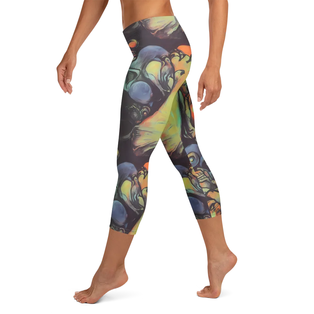 Cosmic Scream on Capri Leggings — Left