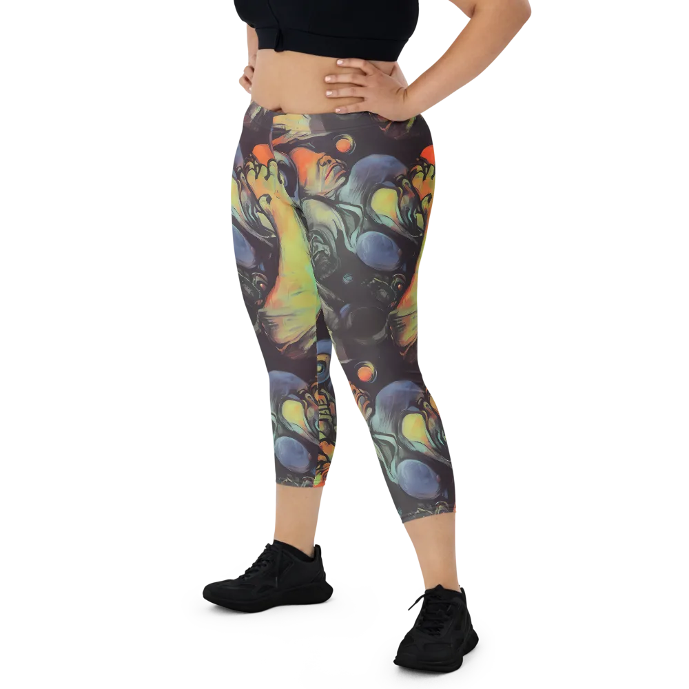 Cosmic Scream on Capri Leggings — Front