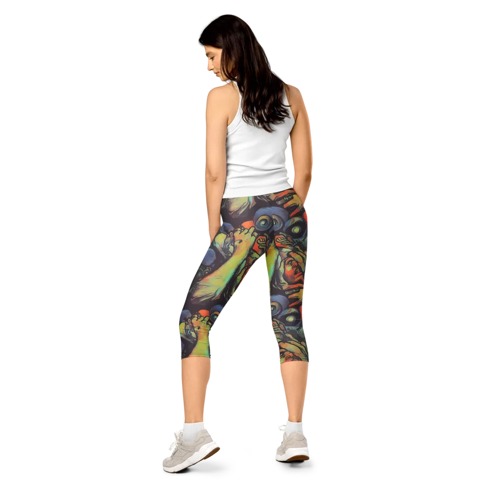 Cosmic Scream on Capri Leggings — Back