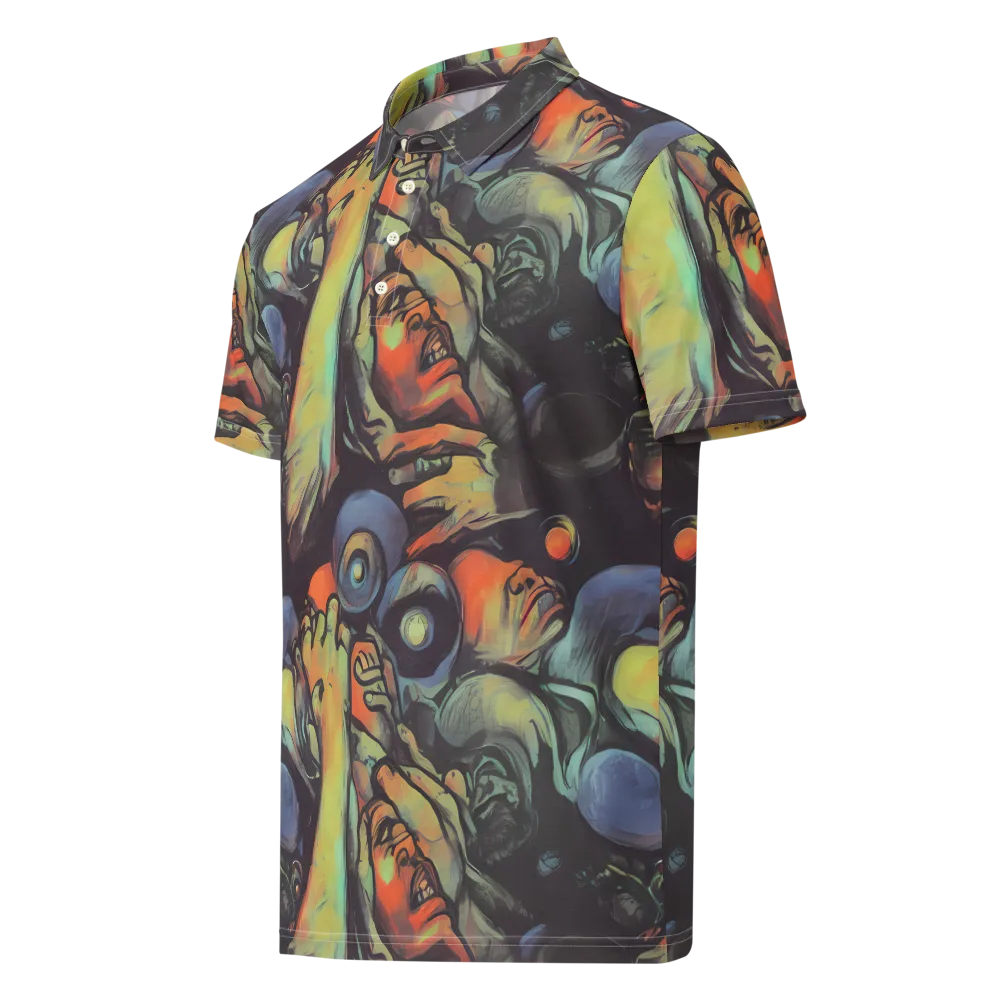 Cosmic Scream on Men's Slim Fit Polo Shirt — Left Front