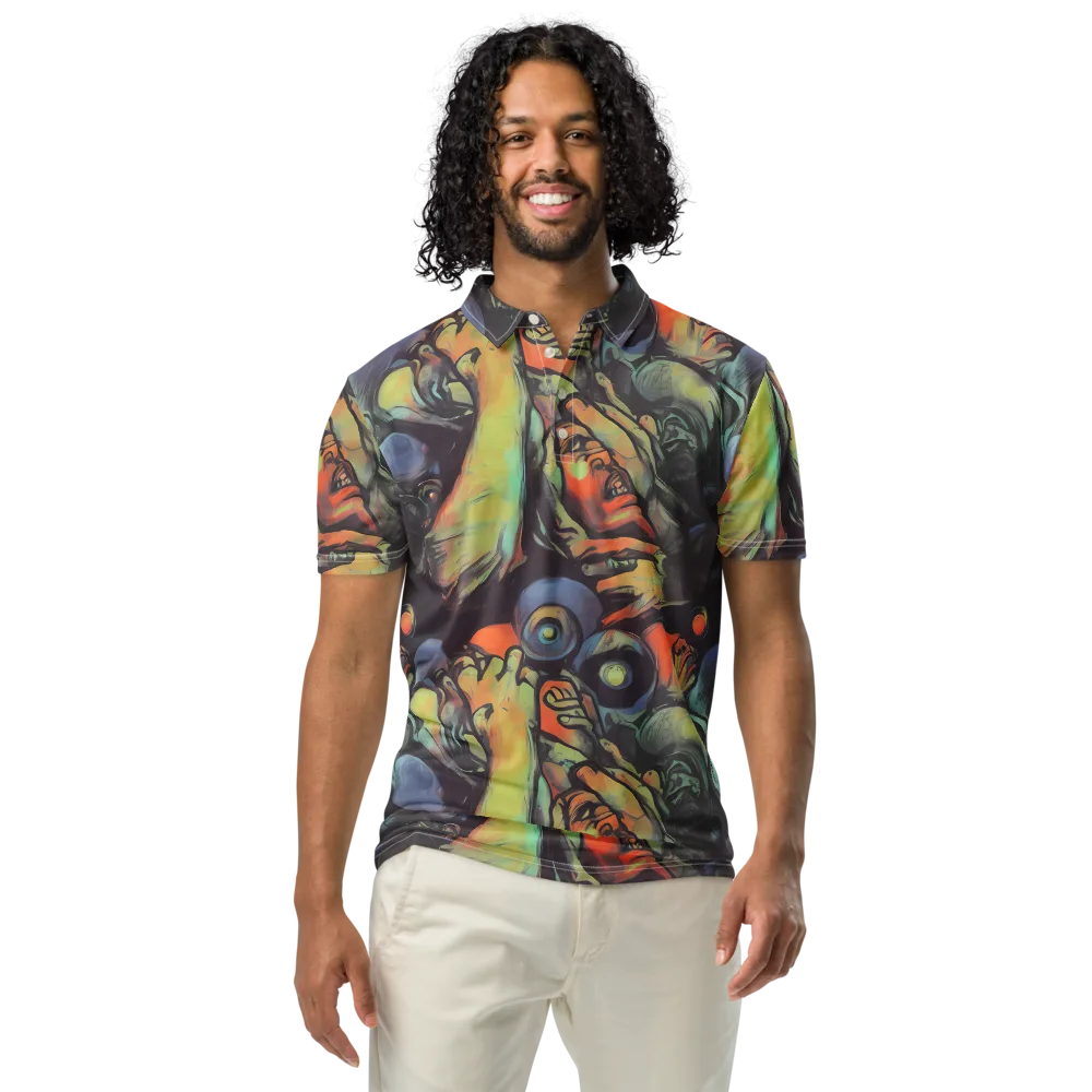 Cosmic Scream on Men's Slim Fit Polo Shirt — Front