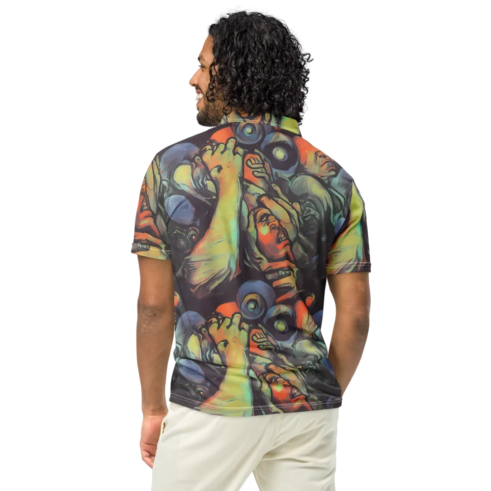 Cosmic Scream on Men's Slim Fit Polo Shirt — Back