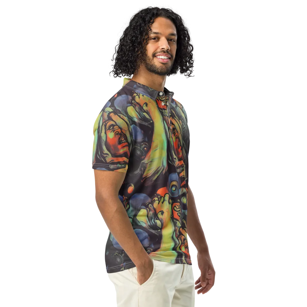 Cosmic Scream on Men's Slim Fit Polo Shirt — Right Front