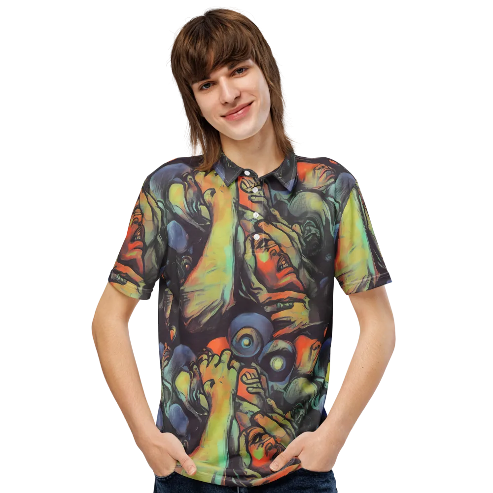 Cosmic Scream on Men's Slim Fit Polo Shirt — Front