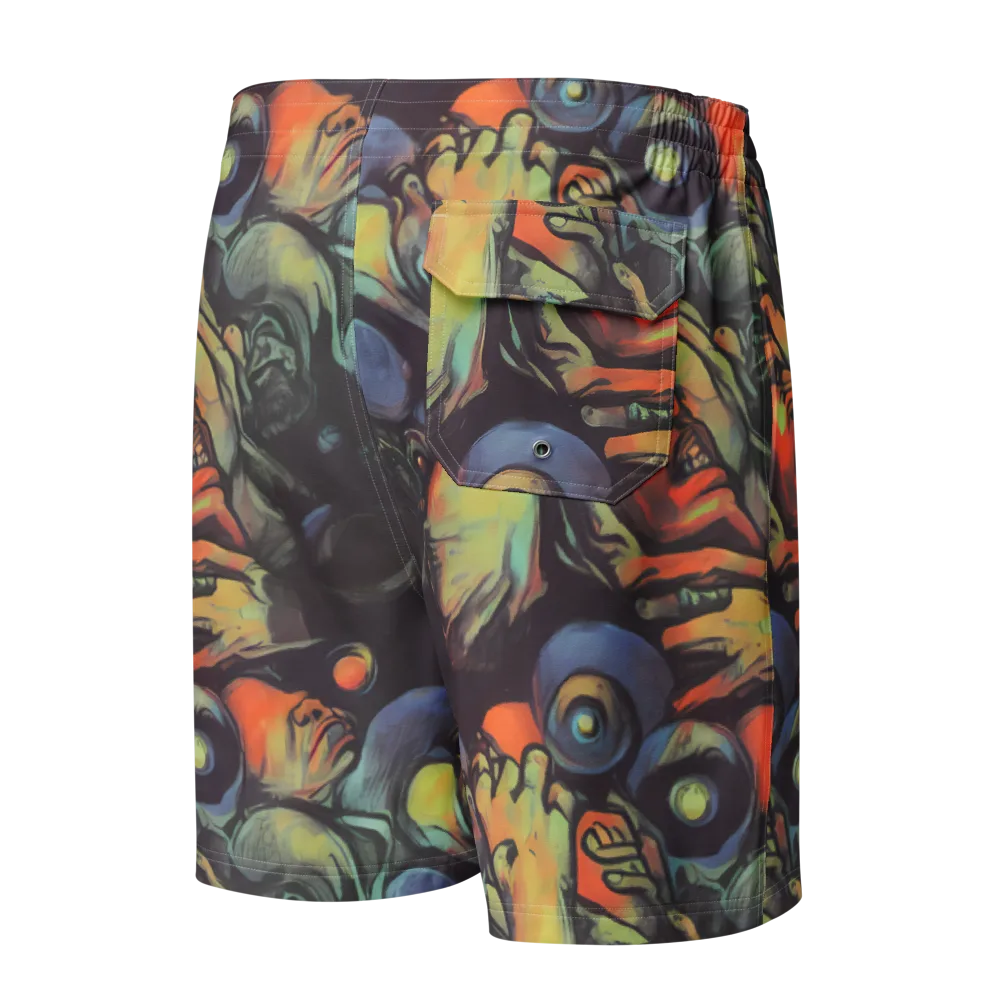 Cosmic Scream on Men's Board Shorts — Back