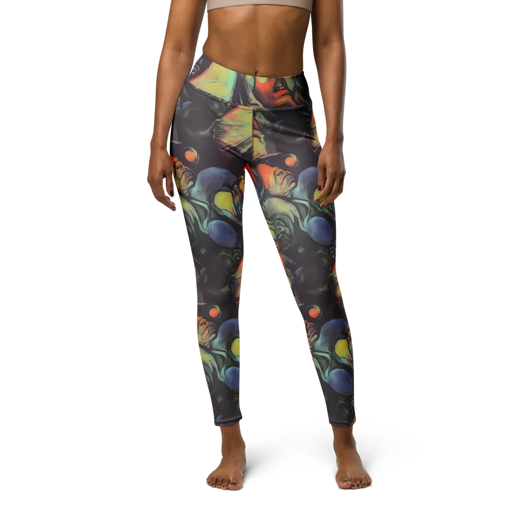 Cosmic Scream on Yoga Leggings — Front