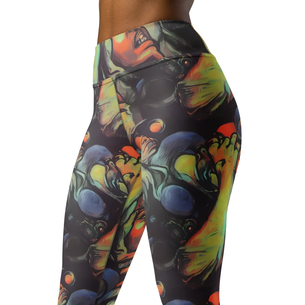 Cosmic Scream on Yoga Leggings — Left Front