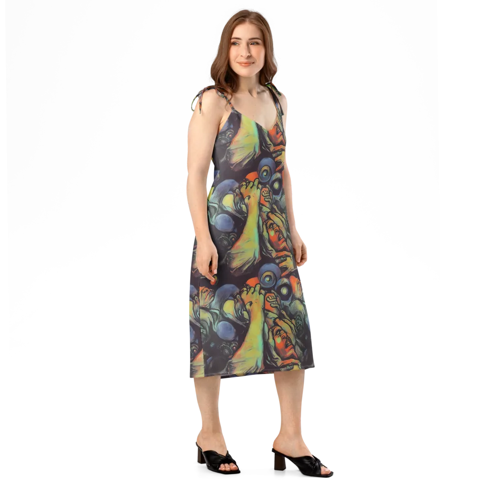 Cosmic Scream on Slip Dress — Right Front