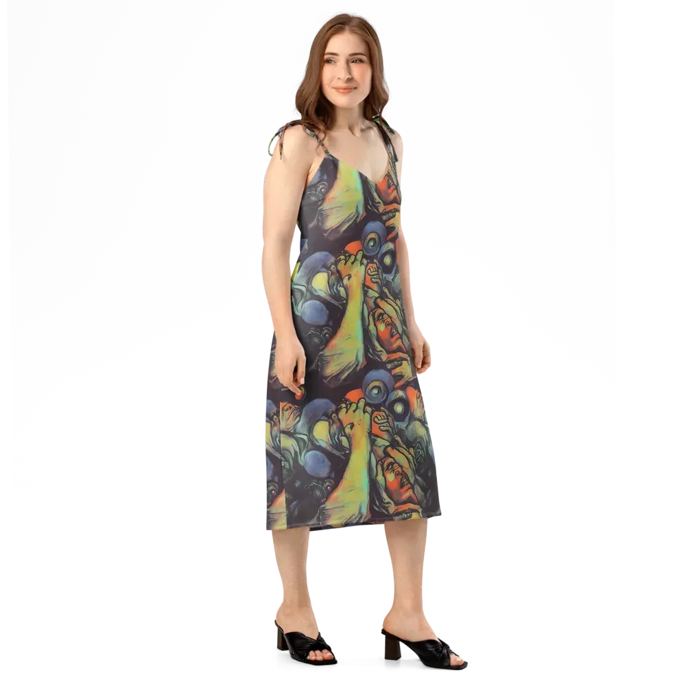 Cosmic Scream on Slip Dress — Right Front