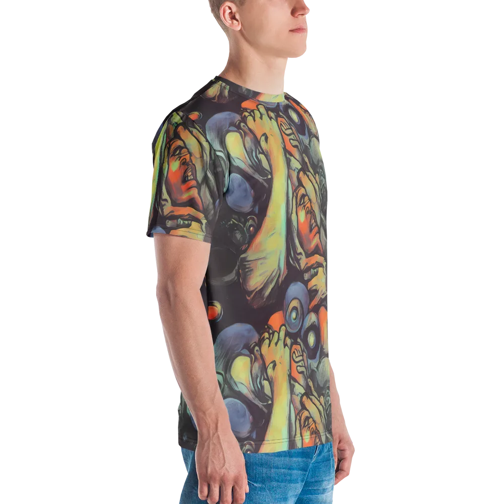 Cosmic Scream on Men's Crew Neck T-Shirt — Right