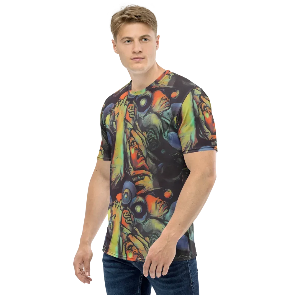 Cosmic Scream on Men's Crew Neck T-Shirt — Left