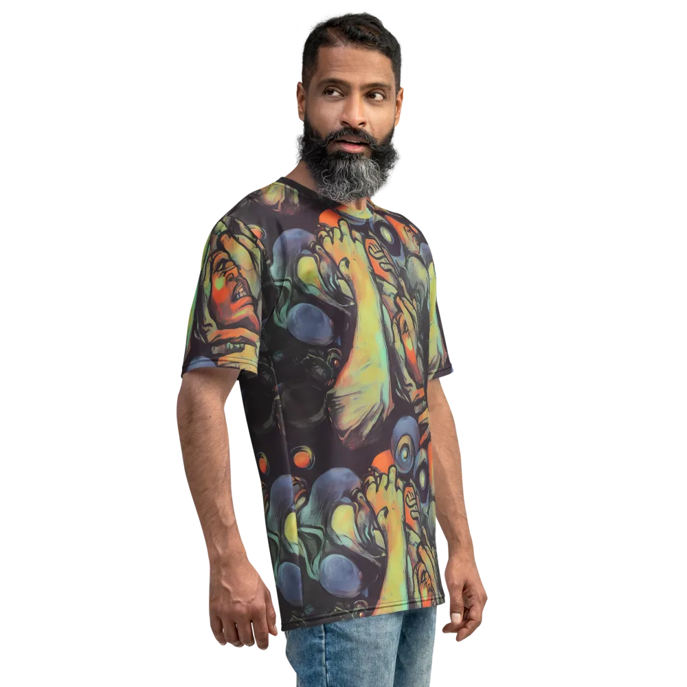 Cosmic Scream on Men's Crew Neck T-Shirt — Right