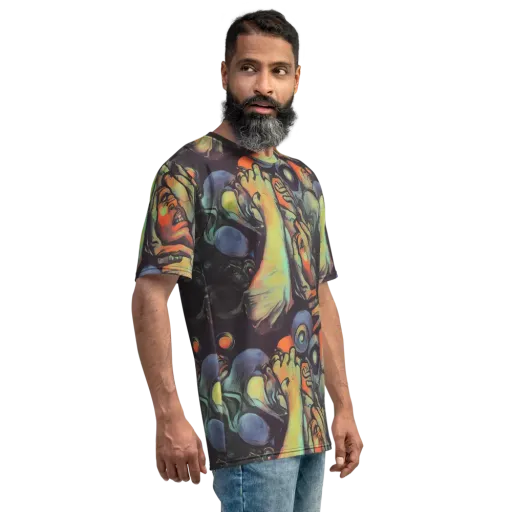Cosmic Scream on a Men's Crew Neck T-Shirt