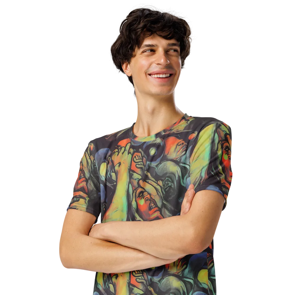 Cosmic Scream on Men's Crew Neck T-Shirt — Left Front