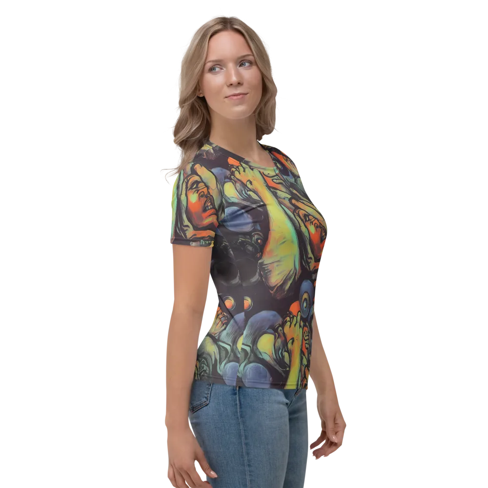 Cosmic Scream on Women's Crew Neck T-Shirt — Right