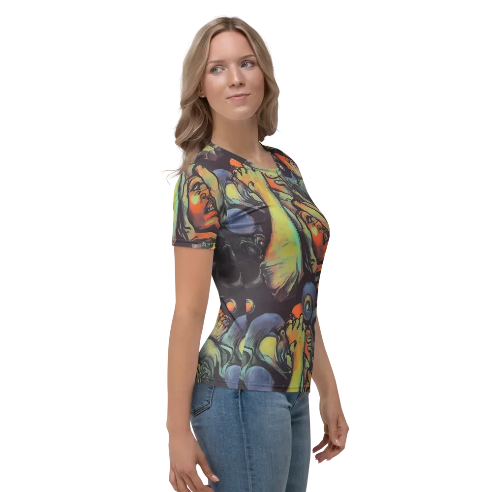 Cosmic Scream on Women's Crew Neck T-Shirt — Right