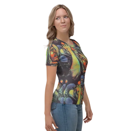 Cosmic Scream on a Women's Crew Neck T-Shirt