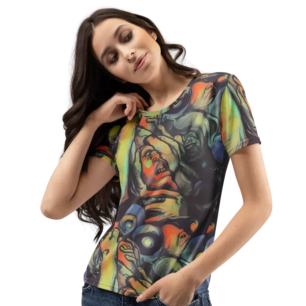 Cosmic Scream on Women's Crew Neck T-Shirt — Left Front