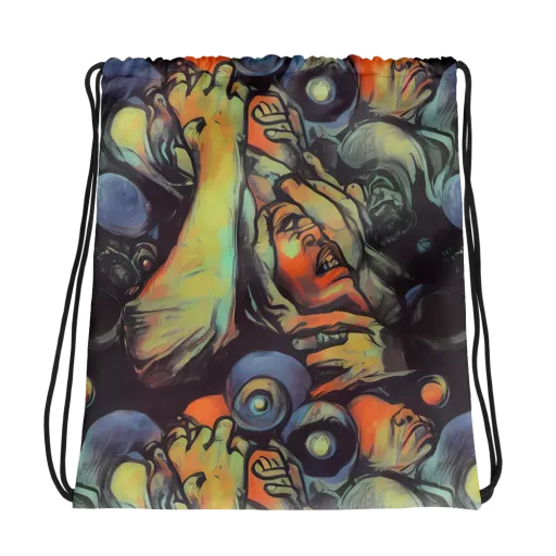 Cosmic Scream on a Drawstring Bag