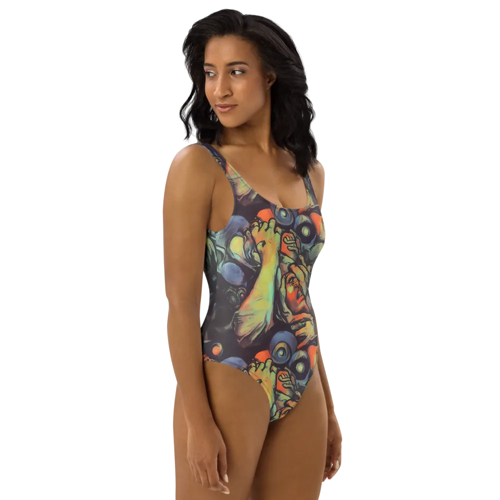 Cosmic Scream on One-Piece Swimsuit — Right