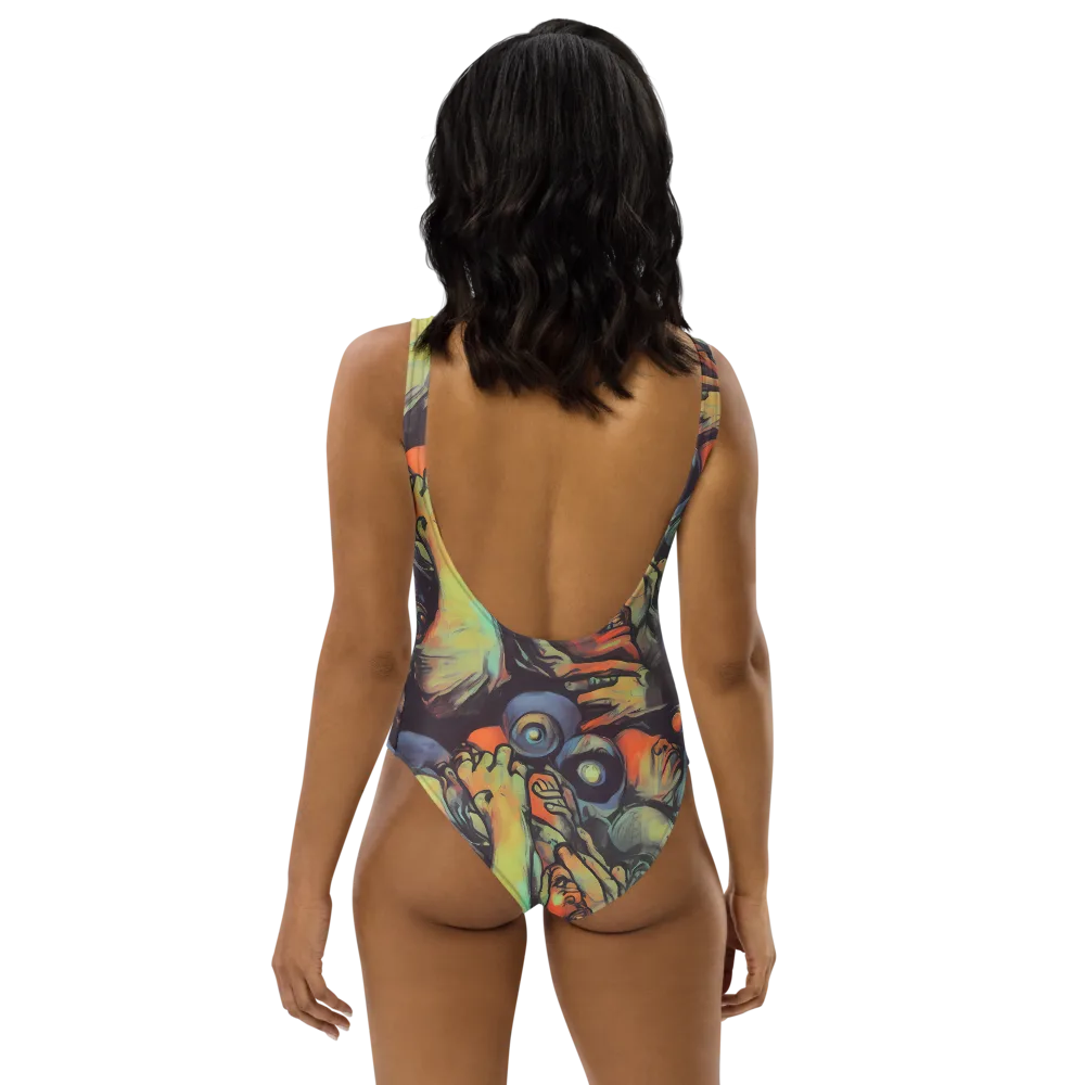 Cosmic Scream on One-Piece Swimsuit — Back