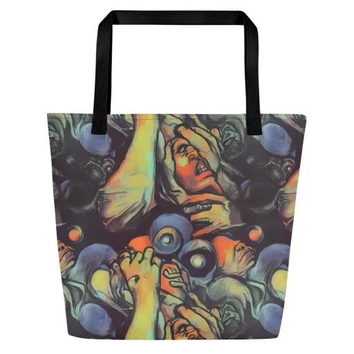 Cosmic Scream on a Large Tote Bag W/ Pocket