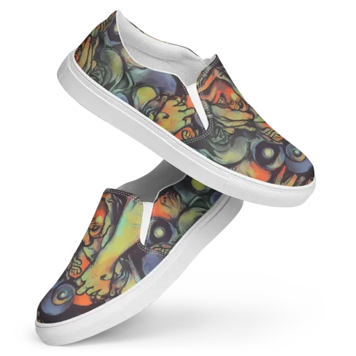 Cosmic Scream on a Women's Slip-On Canvas Shoes