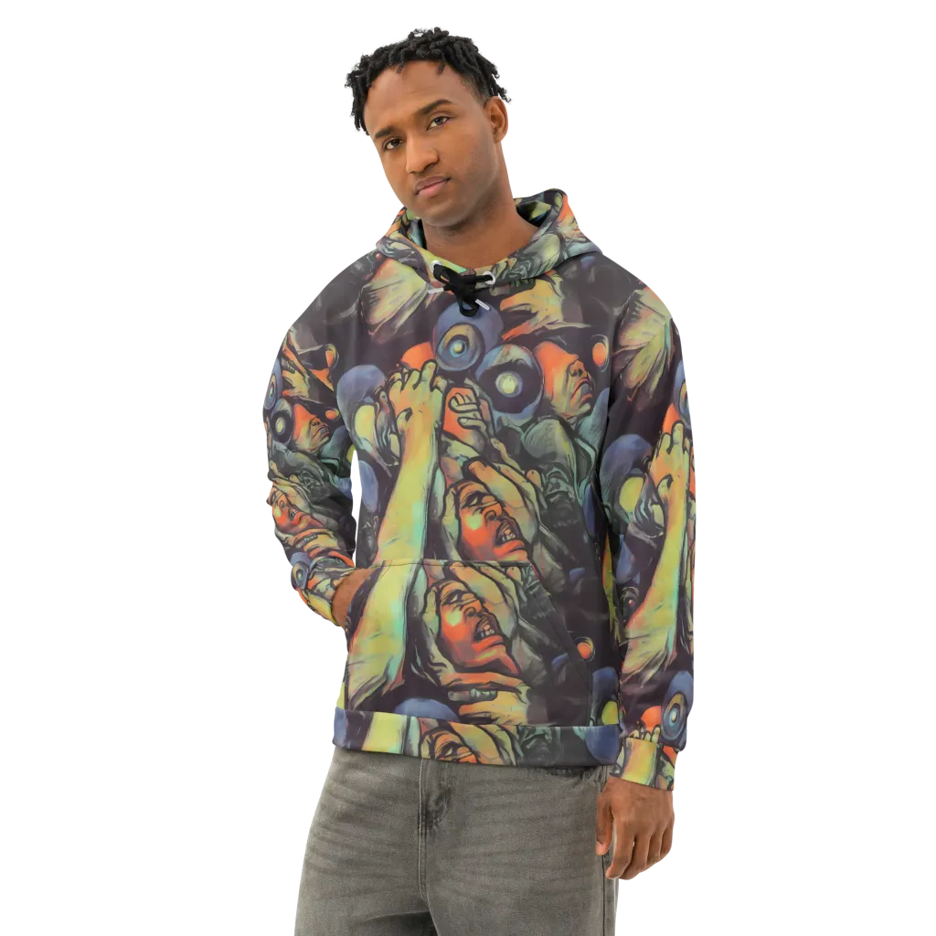 Cosmic Scream on Cotton Hoodie — Left Front