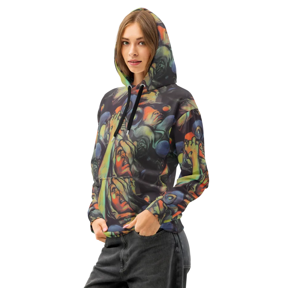 Cosmic Scream on Cotton Hoodie — Left Front