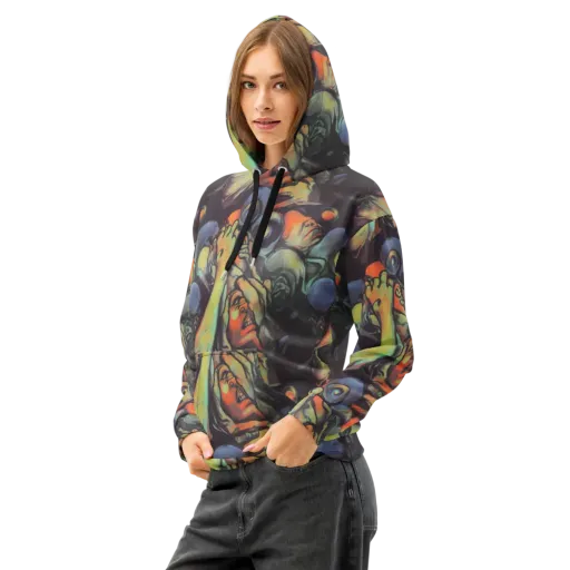 Cosmic Scream on a Cotton Hoodie
