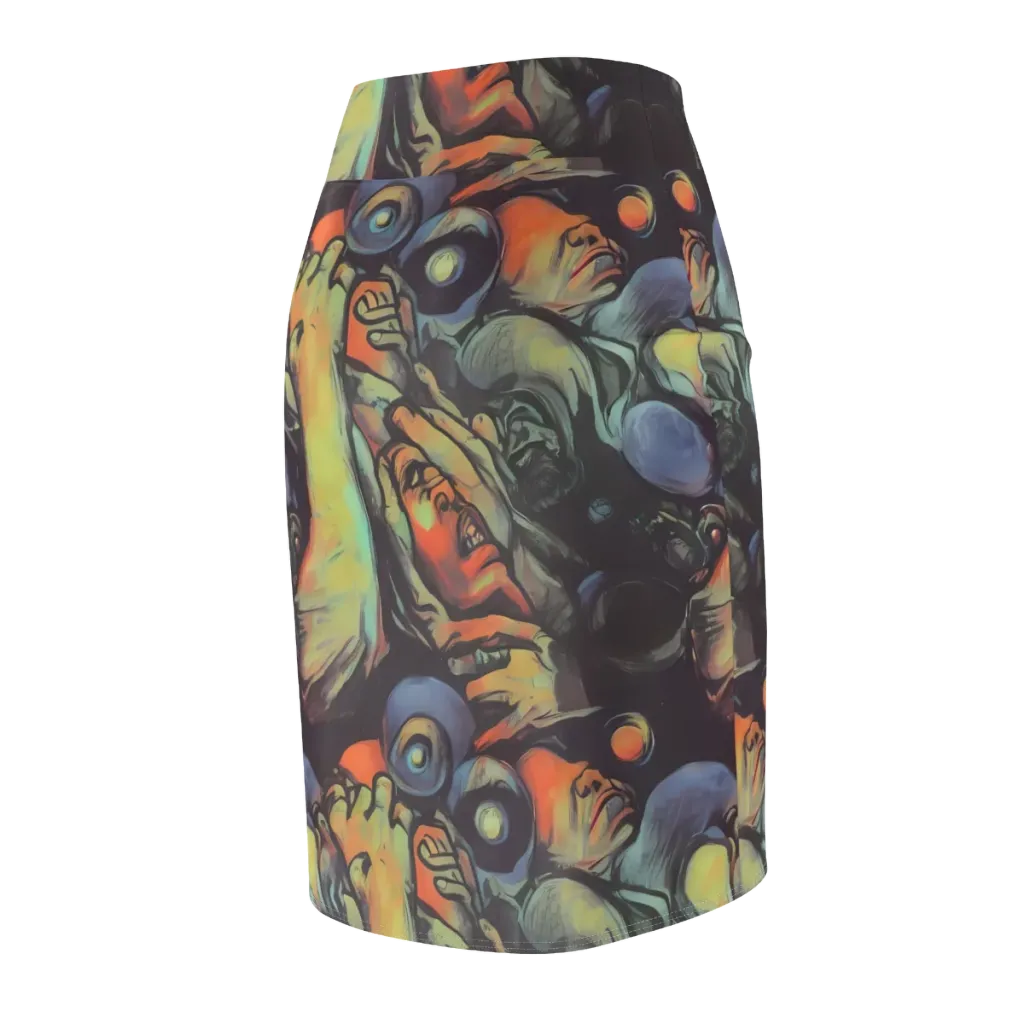 Cosmic Scream on Pencil Skirt — Back Side