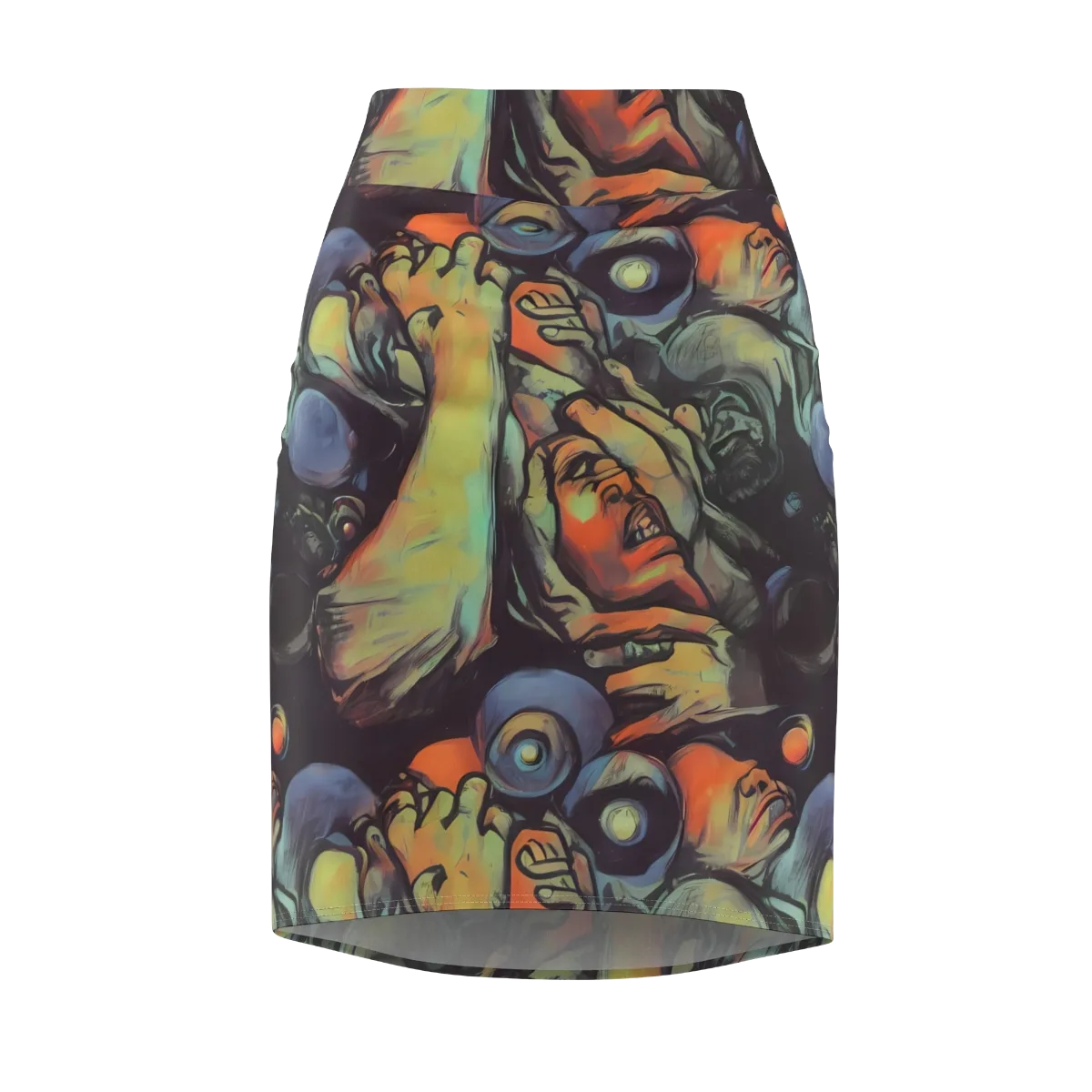 Cosmic Scream on Pencil Skirt — Front