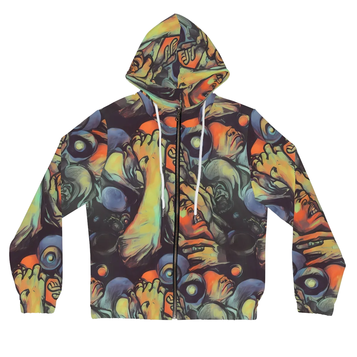 Cosmic Scream on Women's Full-Zip Hoodie — Front