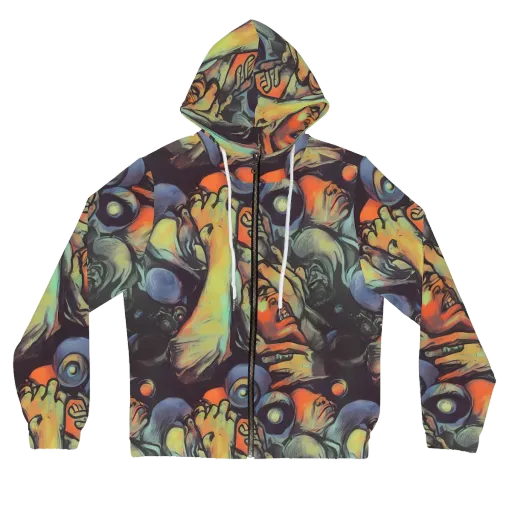 Cosmic Scream on a Women's Full-Zip Hoodie