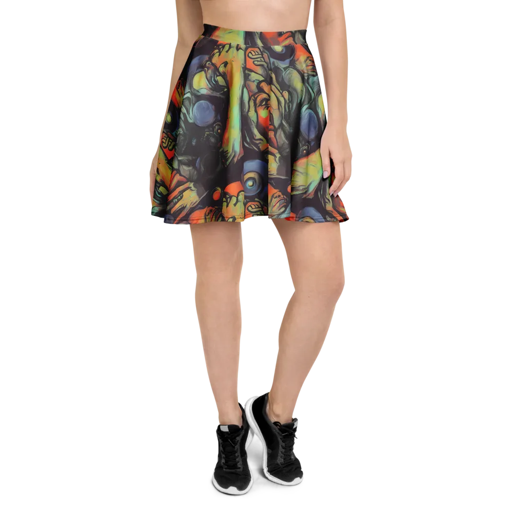 Cosmic Scream on Skater Skirt — Front
